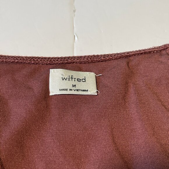 Wilfred Sweetheart Keyhole Longsleeve Top Ashy Rose Size Medium - Picture 2 of 11